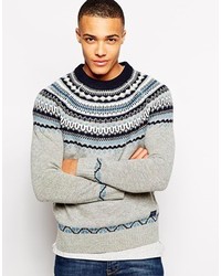 Selected Sweater With Yoke Jacquard