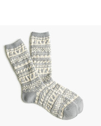 Grey Fair Isle Socks