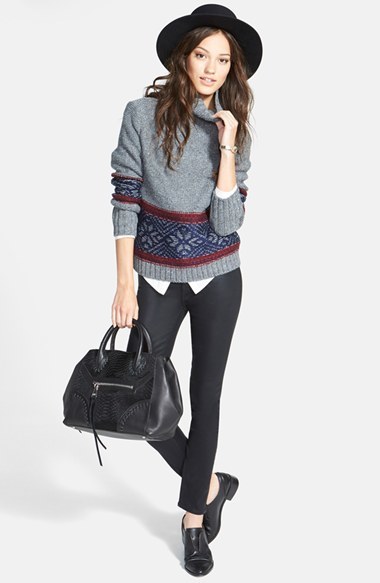 Treasurebond Fair Isle Funnel Neck Sweater, $78 | Nordstrom | Lookastic