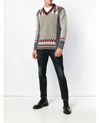 Diesel Black Gold Contrasting Panel Knitted Sweater