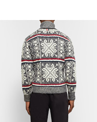 Thom Browne Fair Isle Wool And Mohair Blend Rollneck Sweater