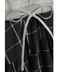 3.1 Phillip Lim Layered Cotton Jersey Flannel And Poplin Dress Light Gray