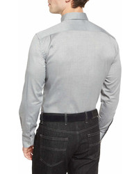 Ermenegildo Zegna Baby Flannel Long Sleeve Sport Shirt Gray