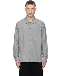 Theory Grey Luxe Flannel Twill Shirt
