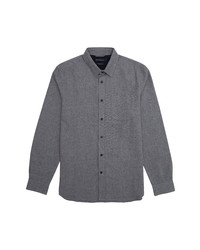 French Connection Regular Fit Melange Button Up Flannel Shirt