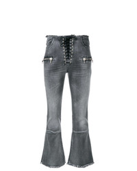 Unravel Project Lace Up Cropped Jeans
