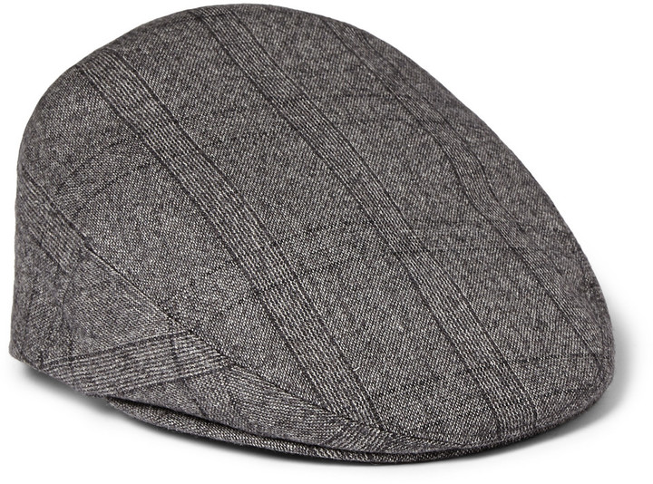 grey wool flat cap