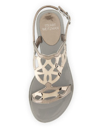 Stuart Weitzman Gelfisher Laser Cut Jelly Sandal Graphite