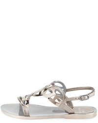 Stuart Weitzman Gelfisher Laser Cut Jelly Sandal Graphite