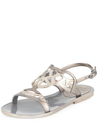 Stuart Weitzman Gelfisher Laser Cut Jelly Sandal Graphite