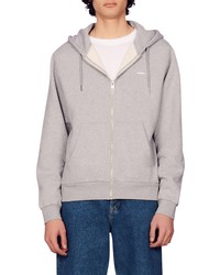 Sandro Cotton Zip Hoodie In White At Nordstrom