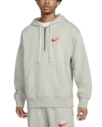 Nike Sportswear Trend Fleece Half Zip Hoodie In Grey Heather At Nordstrom