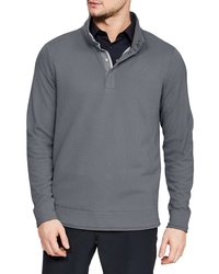 Grey Fleece Mock-Neck Sweater