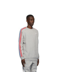 adidas Originals Grey Adicolor 3d Trefoil Crewneck Sweater