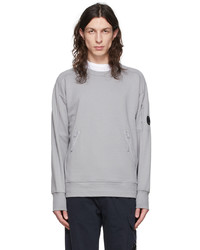C.P. Company Grey Fleece Diagonal Utility Sweatshirt