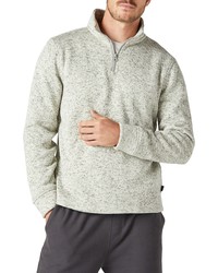 Lucky Brand Marled Quarter Zip Pullover In 104 Cream At Nordstrom