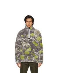 McQ Multicolor Sherpa Fleece Half Zip Sweater