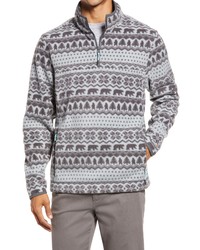 Chubbies The Flame Commander Fair Isle Fleece Quarter Zip Pullover In The Bear Hug At Nordstrom