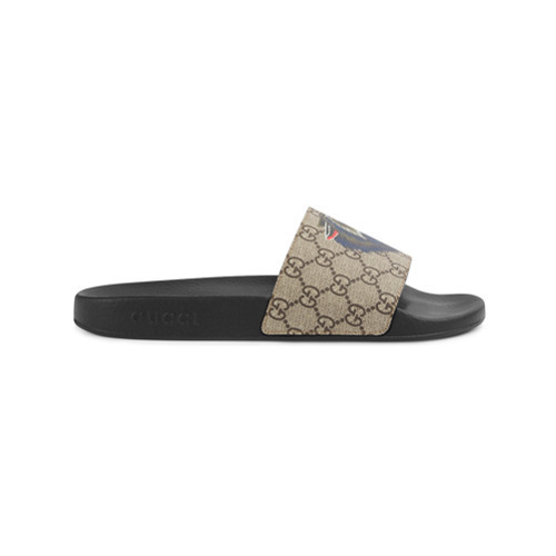 Gucci Gg Supreme Slides With Wolf, $308 