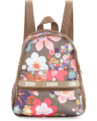 Grey Floral Backpack