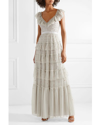 Needle & Thread Sunburst Tiered Embellished Med Tulle Gown