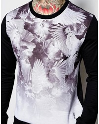 Religion Sweatshirt With Floral Wings Print