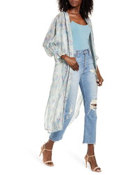 CODEXMODE Floral Print Pleated Duster