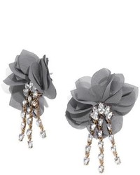 Grey Floral Earrings