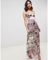 ASOS DESIGN Cami Maxi Dress With Lace Insert In Pretty Floral Print