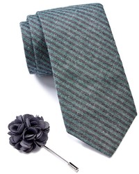 Ben Sherman Stripe Tie Floral Lapel Pin Box Set