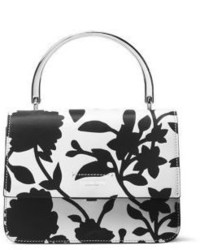 Grey Floral Leather Bag