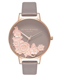 Olivia Burton Floral Bouquet Leather Watch