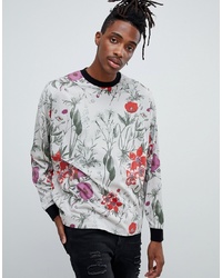 ASOS DESIGN Oversized Long Sleeve T Shirt With All Over Floral Print