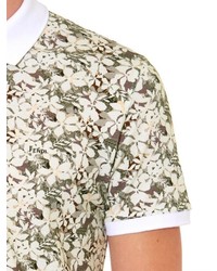 Fendi Floral Print Cotton Piqu Polo Shirt