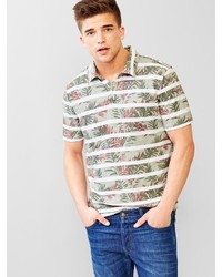 Gap Lived In Stripe Floral Polo