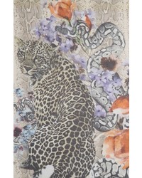 Yigal Azrouel Floral Cheetah Modal Cashmere Scarf