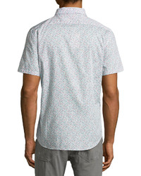 Sovereign Code Bloom Floral Print Short Sleeve Sport Shirt White