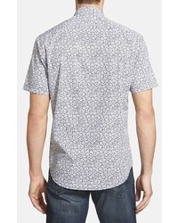 James Campbell Camas Regular Fit Short Sleeve Floral Print Sport Shirt