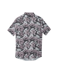 Topman Magnolia Slim Fit Floral Short Sleeve Button Up Shirt