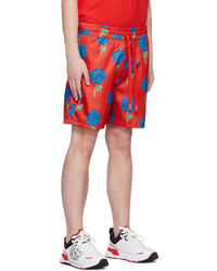 VERSACE JEANS COUTURE Red Printed Shorts