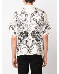 Amiri Floral Print Silk Bowling Shirt