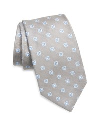 David Donahue Floral Silk Tie In Gray At Nordstrom