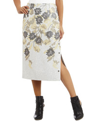 Grey Floral Skirt
