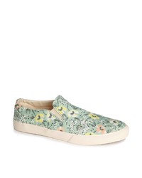 Grey Floral Slip-on Sneakers