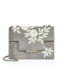 AERIN Rin Floral Embroidered Suede Crossbody Bag