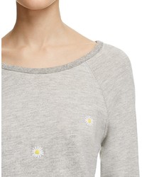 Sundry Daisies Embroidered Sweatshirt