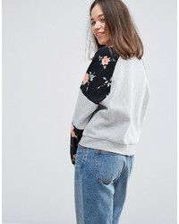 Monki Floral Sweatshirt