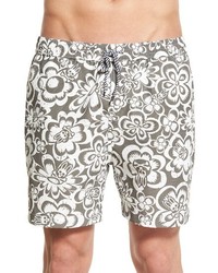 Grey Floral Swim Shorts