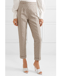 Brock Collection Peregrine Embroidered Cotton And Brocade Tapered Pants