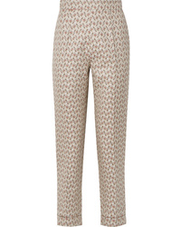 Brock Collection Peregrine Embroidered Cotton And Brocade Tapered Pants